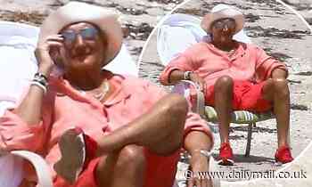 Rod Stewart, 75, hits the beach in a vibrant shirt and shorts combo during LA lockdown