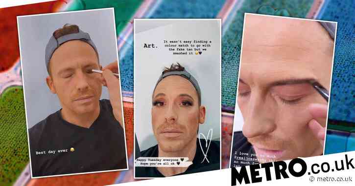 Stacey Solomon gives Joe Swash a quarantine makeover complete with false eyelashes