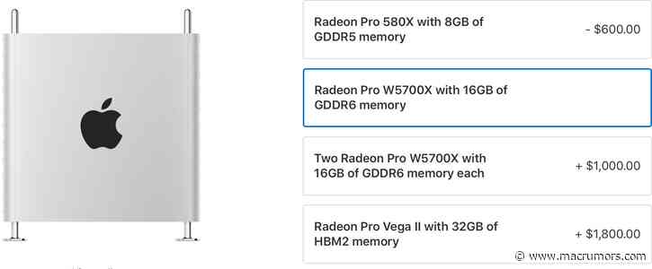 Mac Pro Can Now Be Customized With Radeon Pro W5700X Graphics Cards