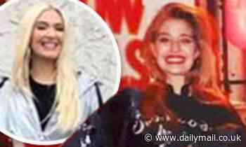 Erika Jayne is a fresh-faced 18-year-old as she poses in front of the strip club she used to work at