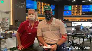 Pederson leads Eagles in giving blood at stadium