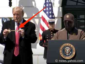 Trump didn't bail out trucking, but he did give 4 truck drivers a mysterious gold key at White House ceremony. Nobody knows why.