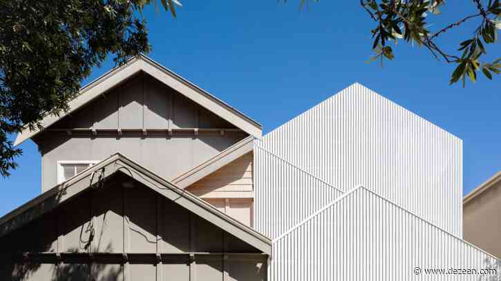 North Bondi House in Sydney fronted by angular white gabled screens