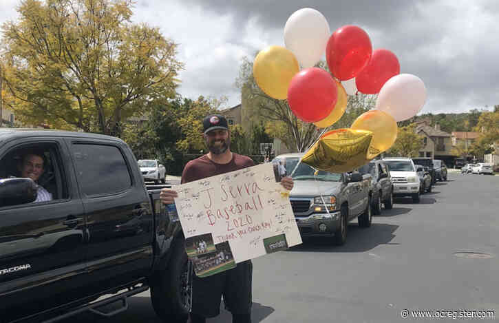 JSerra baseball players surprise coach Brett Kay with a drive-by get-together