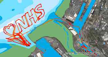 Picture shows how boat crew 'drew' NHS tribute in Bristol Channel
