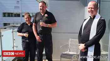 Coronavirus: Police officers treated to surprise wedding blessing