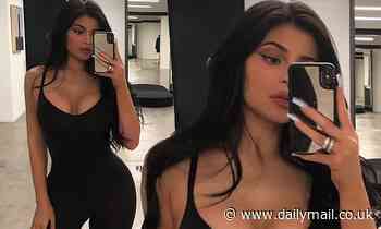 Kylie Jenner models a plunging leotard from SKIMS