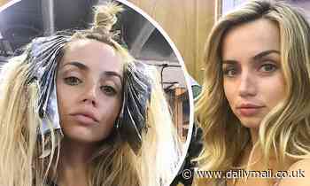 Ana de Armas transforms into a blonde bombshell as she shares behind the scenes photos from Sergio 