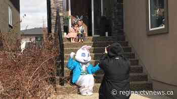 Easter bunny spreading cheer door to door in Regina - CTV News