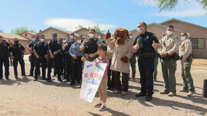 Law enforcement surprises 7-year-old battling leukemia on his birthday