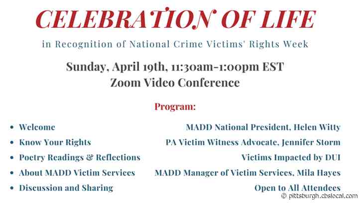 ‘Mothers Against Drunk Driving’ Hosting ‘Celebration Of Life’ Zoom Conference
