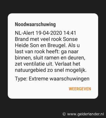 NL-Alert voor grote heidebrand in Brabant, recreanten moeten gebied verlaten