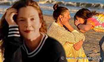 Drew Barrymore's daughter Olive, 7, photographs her on Hamptons beach for The Sunday Times Style