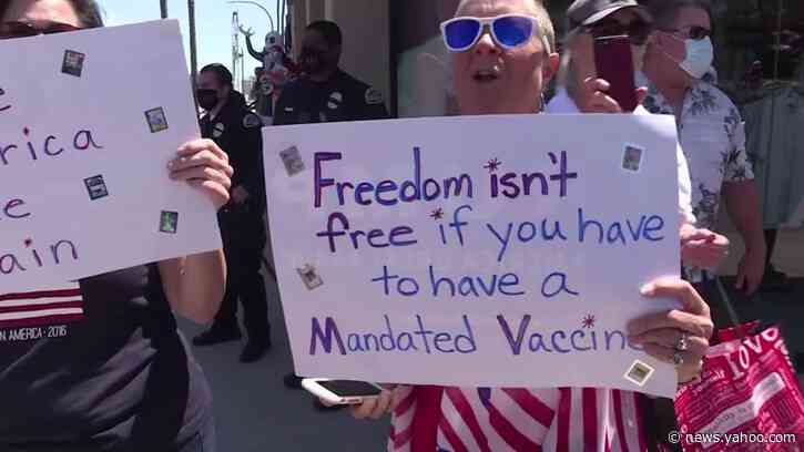 'No vaccines!' - protesters in California flout stay-at-home orders