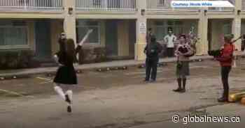 Coronavirus: B.C. woman who missed Scotland birthday trip gets surprise performance in Calgary