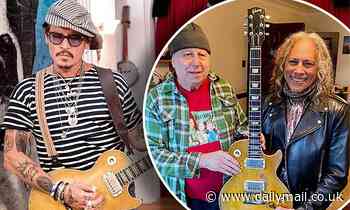Johnny Depp plays famous 'Greeny' Gibson guitar owned by members of Fleetwood Mac and Metallica