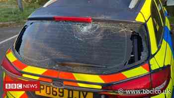 Police dogs 'showered' in glass in Rossendale brick attack