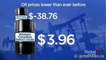 Oil prices dive below zero as Saskatchewan producers slash budgets