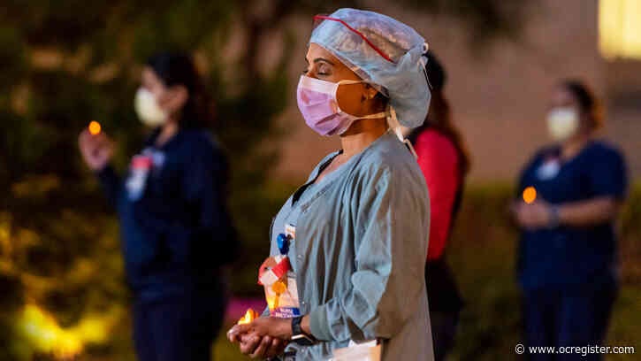 UC Irvine Medical Center nurses hold vigil calling for more masks, protective equipment