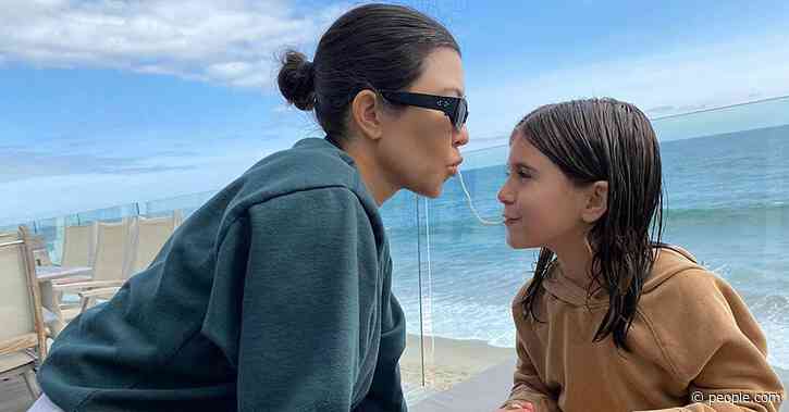Kourtney Kardashian and Daughter Penelope Channel Lady and the Tramp as They Eat Pasta Together