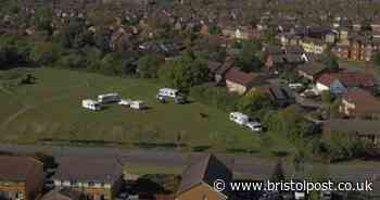 Travellers' caravans move onto playing fields