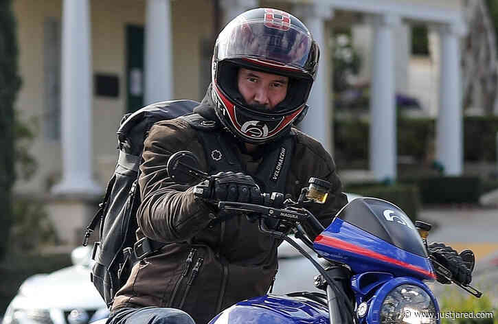 Keanu Reeves Takes a Ride Down Sunset Boulevard in His Motorcycle