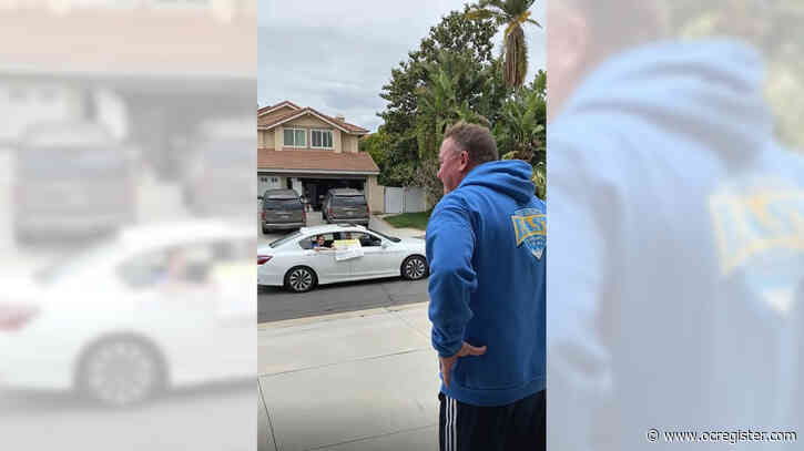 Esperanza High, EAST aquatics coach Galen Diaz surprised by drive-by parade