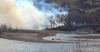 Crews fighting grass fire near Bridge Valley Golf Club in Lethbridge