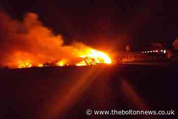 Bury farm fire rages through the night