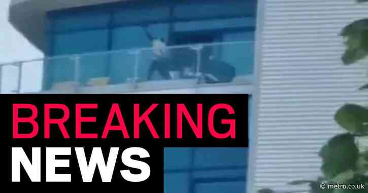 Gunman arrested after opening fire at random from balcony