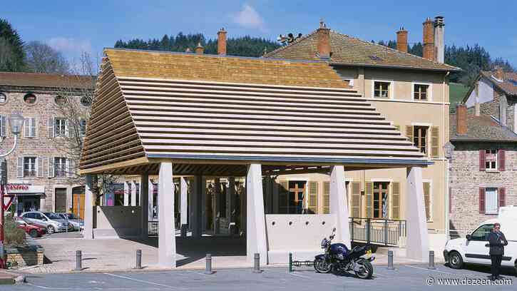 Elisabeth Polzella creates structural-stone covered market in Lamure-Sur-Azergues