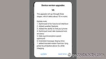 Realme Band Receiving New Update With New Find My Phone Feature, Weather Data, More