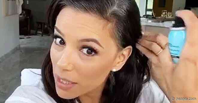 Eva Longoria Shows Fans How She Covers Up Her Gray Roots Using This $11 Touch-Up Spray
