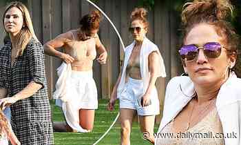 Jennifer Lopez strips off to her bra at Alex Rodriguez daughter's birthday bash in Miami