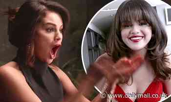 Selena Gomez wears a low-cut red dress as she explains how she freaked out over a toad