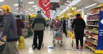 Supermarket footage shows shoppers ignoring rules
