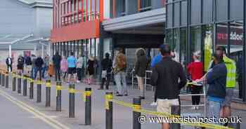 In pictures: Long queues outside B&Q store in Bristol on re-opening