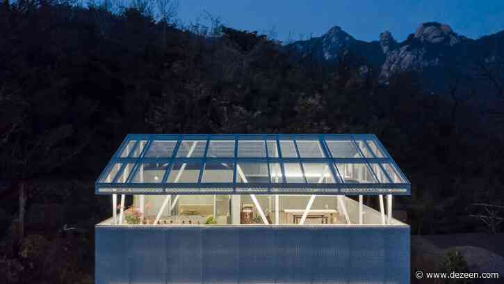 BCHO Architects shades open-air top floor of house with mesh gables