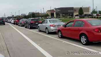 Hundreds wait hours for free food at Houston Premium Outlets