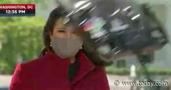 Kristen Welker dodged falling equipment during report like it was no big deal