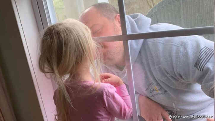 ‘This Is What A First Responder, Hero, Looks Like’: Quarantined Firefighter Kisses Young Daughter Through Closed Window