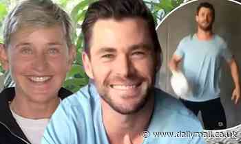 Chris Hemsworth demonstrates his quarantine workout for Ellen - Daily Mail