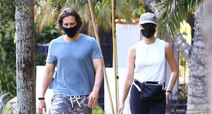 Gwyneth Paltrow & Brad Falchuk Go For a Masked Stroll in Brentwood