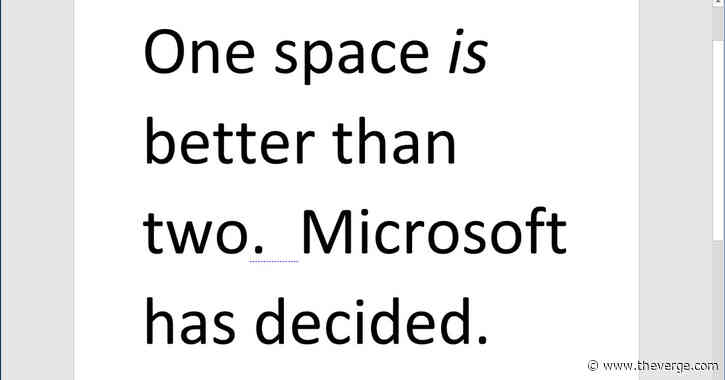 Microsoft Word now flags double spaces as errors, ending the great space debate