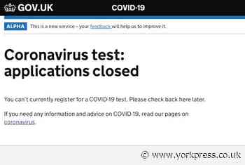 Government's coronavirus test booking website crashes