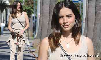 Ben Affleck's co-star turned girlfriend Ana de Armas enjoys a solo walk with her pup in Venice