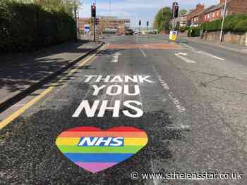Thank you NHS messages painted on the ground outside St Helens and Whiston Hospitals - St Helens Star