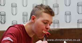 Watch man demolish pizza 'which weighs more than a new baby'