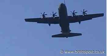 Military aircraft seen at Bristol Airport