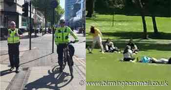 Police rumble sunbathers in Birmingham city centre